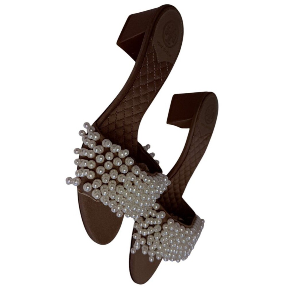 Tory Burch Tatiana Pearl Embellished Slide Sandal Womens Size 8 Resortcore Fairy